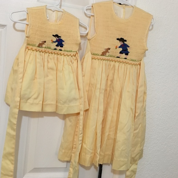 Easter Bunny Smocked Dress 100% Cotton New Spring - Picture 7 of 7